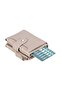 Beige Leather Wallet and Card Holder - 10 Card Compartments, Mechanism - 5