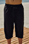 Remsa Men's Blue Sea Long Capri Shorts Swimsuit RKS-01 Black - 5