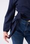 Women's Navy Blue Spanish Sleeve Tie Waist Belted Shirt - 7