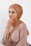 Stylish Ready-To-Wear Turban with Metal Accessories, Camel, Ht-94 - 4