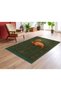 Mosso Dark Green Themed Floral Detailed Flamingo Pattern Woven Base Modern Decorative Carpet Mosso192Ky - 2