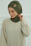 Ready-To-Wear Turban with Low-Cut Neckline and Gold Accessories, Khaki Green, Ht-11A - 8