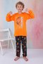 New Season Boys' Gez Garson Basketball Long Sleeve Cotton Interlock Pajama Set 5154-Orange - 3