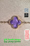 🍀 4 Leaf Clover Steel Bracelet 🎨   Purple Gold Pearlescent - 2