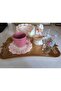 Hand-Knitted 6-Piece Heart-Patterned Daisy Cup/Cup/Mug Coaster with Basket (Coaster 13 cm)