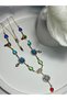Mg-02 316L Guaranteed Zircon Steel Necklace, Full Zircon Stone Y Necklace - 2