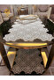 New Luxury Runner Living Room Coffee Table Table Cover Set French Laced Dowry Set WHITE 5 Pieces - 3