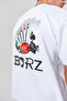 Men's White Playing Card Back Print 100% Cotton Oversize Fit Crew Neck T-Shirt - 6