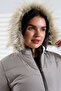 Tals Fashion Women's Cream Color Water and Drip Proof Washable Furted Quilted Coat - 7