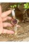 Roman Numeral Gold Inside Burgundy Women's Wristwatch - 4