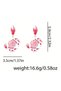 Bohemian Crab Earrings - Pink & White Polka Dot Design, Lightweight Beach & Casual Jewelry - 2