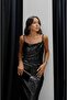 Black Sequined Strap Dress - 6