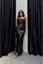 Black Sequined Strap Dress