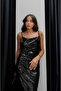 Black Sequined Strap Dress - 5