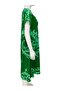Green Toned Coral Patterned V Neck Casual Summer Dress – Asymmetrical Cut 38-50 Size Matching - 4