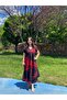Black Red Coral Patterned V-Neck Casual Summer Dress – Asymmetrical Cut Compatible Size 38-50 - 2