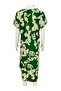 Green and White Floral Patterned V-Neck Casual Summer Dress – Asymmetric Cut 38-50 Size Compatible - 6