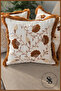 Beauty Flowers Punch Embroidered Patterned Linen Cushion Cover