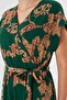 Women's Green-Beige Double Breasted Jumpsuit with Belt Arm-20Y042008 - 5