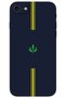 iPhone 8 Case Hd Pattern Printed Back Cover - Yellow Navy Blue
