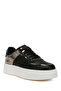 Women Metallic Paneling Platform Sneakers Black Pewter - 2