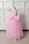 Pink Crown Gifted 3D Floral Long Girl's Evening Dress and Party Dress - 3