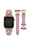 Leather Band For Apple Watch 38mm 40mm 41mm, Slim Leather Strap with D-Shape Buckle - Purple