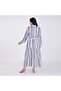 White and Blue Printed Tiered Maxi Dress – Mandarin Collar with Elastic Cuffs - 2
