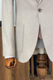 Slim Fit High Quality Pointed Collar Pocket Pocket Beige Jacket - 2