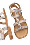 Elit Talia Women's Genuine Leather Flat Sandals Beige - 5