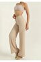 Lady's Elastic Waist Slack Seersucker Wrinkle Fabric Palazzo Pants