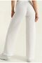 Lady's Elastic Waist Slack Seersucker Wrinkle Fabric Palazzo Pants - 4