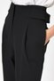 Black Pleated Carrot Cut Belt Detailed Trousers - 3