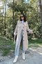Women's Mink Long Sleeve, Double Pocket, Oval Cut the Skirt, Belt, Cashmere Shirt Coat - 3