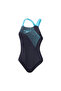 Medley Logo Women's Swimmer Swimsuit Navy-Turquoise - 8