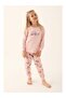 Girl's Teddy Bear Printed Long Sleeve Pajama Set - 6