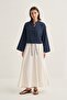 Women's Organic Cotton Flared Skirt Ecru - 3