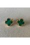 Clover Triple Gold Steel Combination Earrings - 2