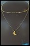 Combination Chain Necklace |   Crescent Half Moon Tip |   Double Gold Color Necklace |   Choker Women's Jewelry Accessory