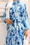 Patterned Hijab Dress Cobalt Blue 575 - 3