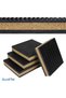 Anti-Vibration Isolation Pads, Cork and Rubber Composite, Black, Ribbed Design 4 PCS (6X6 IN - 2