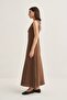 Women's Organic Cotton Sleeveless Dress Suit Brown - 5