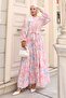 Patterned Hijab Dress Powder 575 - 4