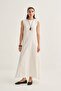 Women's Organic Cotton Sleeveless Dress Suit Ecru - 2