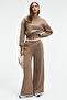 Karalis Women's Cotton Crew Neck Crop Mink Sweatshirt - 5