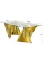 Coffee Table for Living Room, 130 cm Clear Tempered Glass Top Center Table, Gold Stain - 2