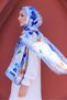 Silky Voile Shawl with Leaf Pattern - 6