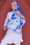 Silky Voile Shawl with Leaf Pattern - 2