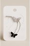 Butterfly Chain Detailed Ear Earrings Ear Cuff Earrings - Gold and Silver Color - 2