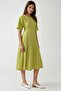 Round Neck Midi A-Line Dress - 2